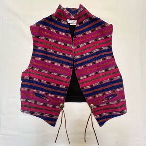 Central Falls Western Concho Striped Multicolored Pink & Blue Vest Size‎ L